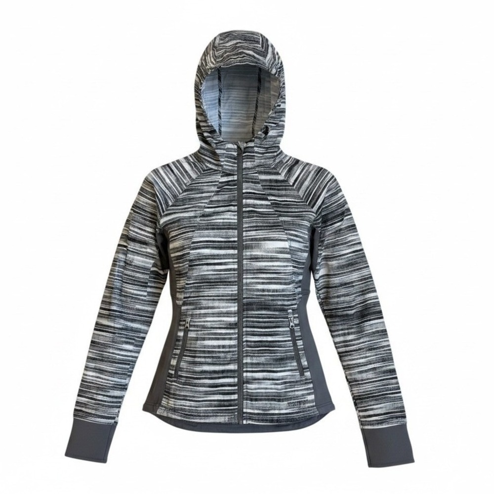 Marmot Womens Space Dye Full Zip Hoodie Gray Black Performance Jacket Size M